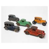 (5) Antique Cast Iron Toy Cars (B)