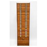 Vintage Multi-Drawer Oak File Cabinet