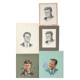 (4) Gale Hendrickson Portrait Sketches