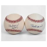 (2) Signed Stan 'The Man' Musial Official Major League Baseballs