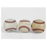 (3) Signed Major & National League Baseballs (D)