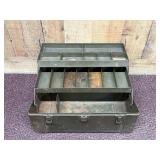 Vintage Empty Metal Fishing Tackle Box