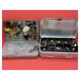 Lot of Vintage Metal Fly Fishing Boxes w/Flies