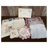 Lot of Vintage Handkerchiefs/Embroidered Linens