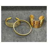 Lot of Gold Tone Cuff/Bangle Bracelets