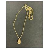 14k Gold Nugget Pendant and Chain Necklace