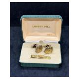 Vintage Liberty Hill Cufflink & Tie Bar Set
