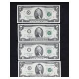 Lot of 1995 Two Dollar Bills