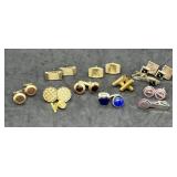 Lot Vintage Cuff Links & Tie Accessories