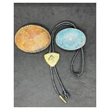 Lot of Belt Buckles and Bolo Tie