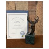 Turner Sculpture Whitetail Buck Bust Bronze Art