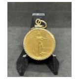 1986 American Gold Eagle Coin Pendant