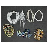 Lot of Assorted Beaded Bracelets and Loose Beads