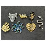 Lot of Vintage Costume Jewelry Brooches