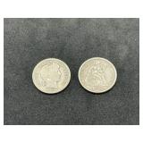 1973 Seated Liberty Dime & 1911 Barber Dime