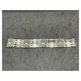 Vintage Mexican Sterling Silver Panel Bracelet