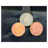 Lot of 3 1907 Indian Head Penny