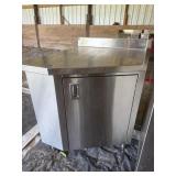 Commercial Kitchen Stainless Prep Corner Cabinet
