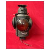 Antique Handlin 4-way Rail Road Signal Lantern