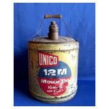 Vintage Unico Motor Oil Can