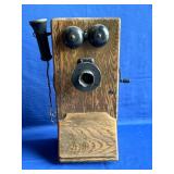 Antique Kellogg Wooden Crank Wall Telephone
