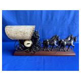 Vintage Covered Wagon Clock & Lamp