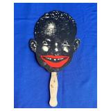 Vintage Black Americana Menu Hand Fan