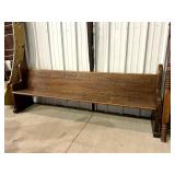 Antique Solid Oak Church Pew