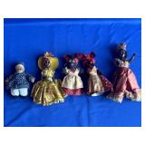 Lot of Vintage Black Americana Folk Art Dolls