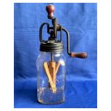 Hand Crank Butter Churn on Quart Jar