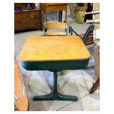 Vintage Childs School Desk and Chair Combo Unit