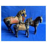 Vintage Hand Carved Horse Figurines