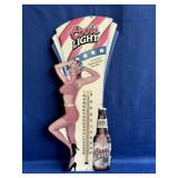 Embossed Coors Light Pinup Thermometer Sign