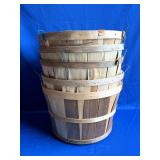 Lot of 5 Vintage Wooden Slat Bushel Baskets