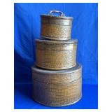 Vintage Round Nesting Storage Boxes