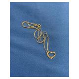 14K Gold Open Heart Pendant Necklace