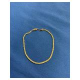 14K Gold Twisted Rope Chain Bracelet
