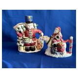 Vintage Christmas Ceramic Pitcher & Tea Pot