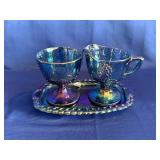 Vintage Carnival Cream/Sugar and Tray Set