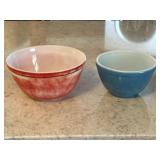 2 Pyrex Primary Color Mixing Bowls