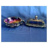Vintage Carnival Glass Butter Dish/Bowl