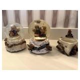 Boyd Bear Snow Globes/Candle Dish