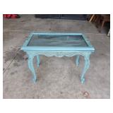 Vintage Style Glass Top Side Table