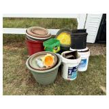 Lot of Assorted Planters, Buckets and More