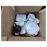 Box Lot of Kitchen Dishes