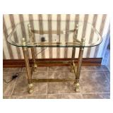Brass/Glass Accent Table