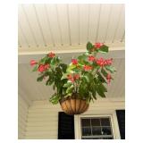 Lot of 2 Metal Hanging Basket Planters