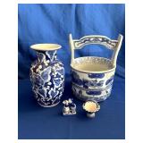 Lot of Blue and White Decor Pieces