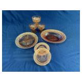 Lot of Pink Depression Glass