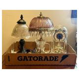 Glass Boudoir Lamp & Anniversary Clock